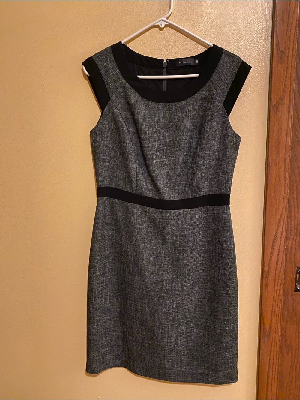 The Limited Gray Dress with Black Accents